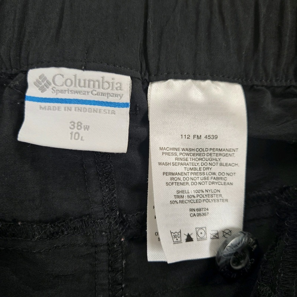 Columbia PFG Cargo‎ Fishing Hiking Black Shorts Men's 38x10 Omni-Shade - Picture 7 of 7